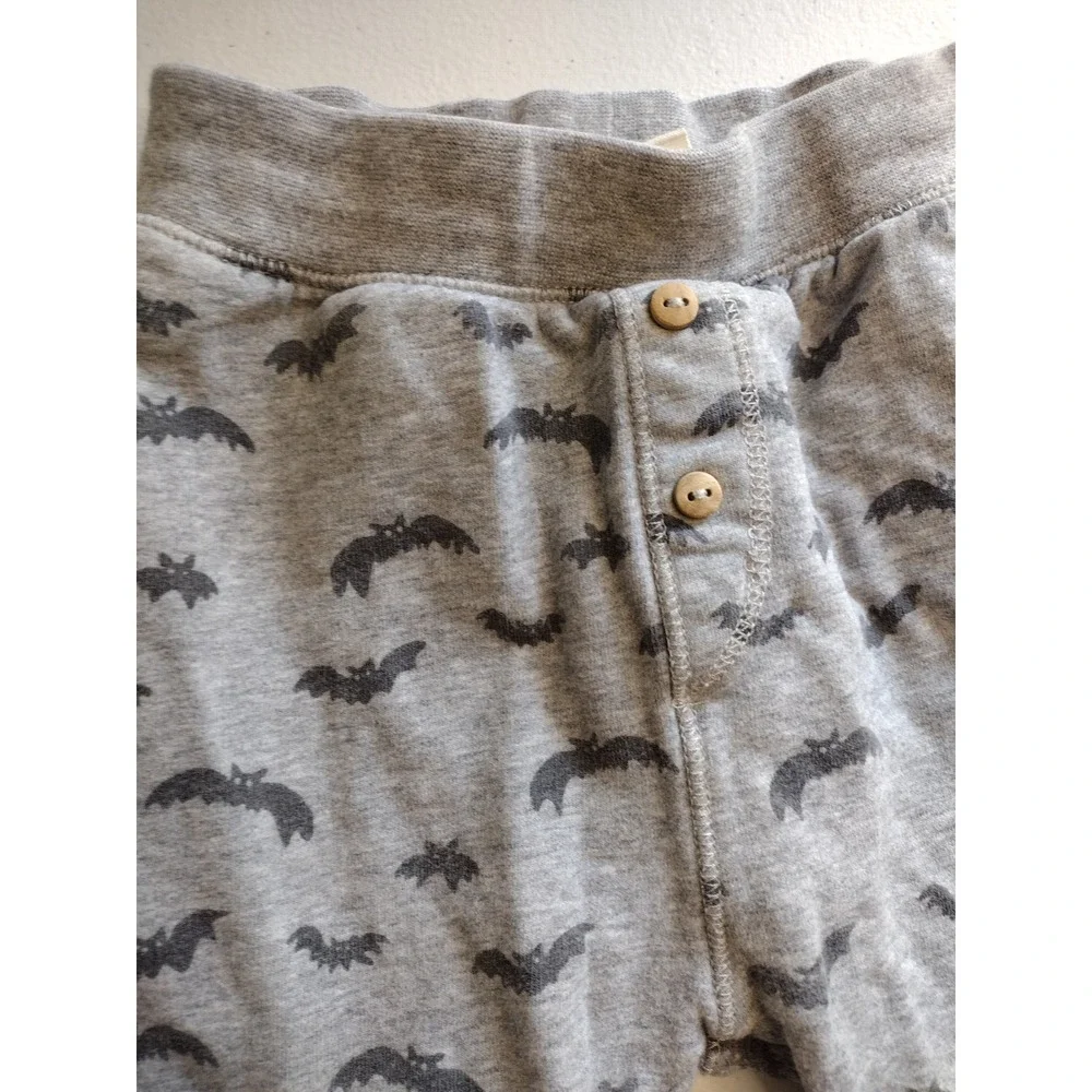 Zara Baby Girl 3/4 Years Gray‎ Bat Print Pants Button Detail Cotton Blend